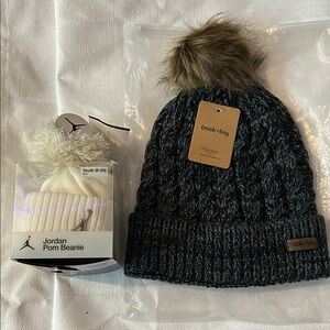 Brook + Bay and Jordan Pom Beanie Set - Black and White